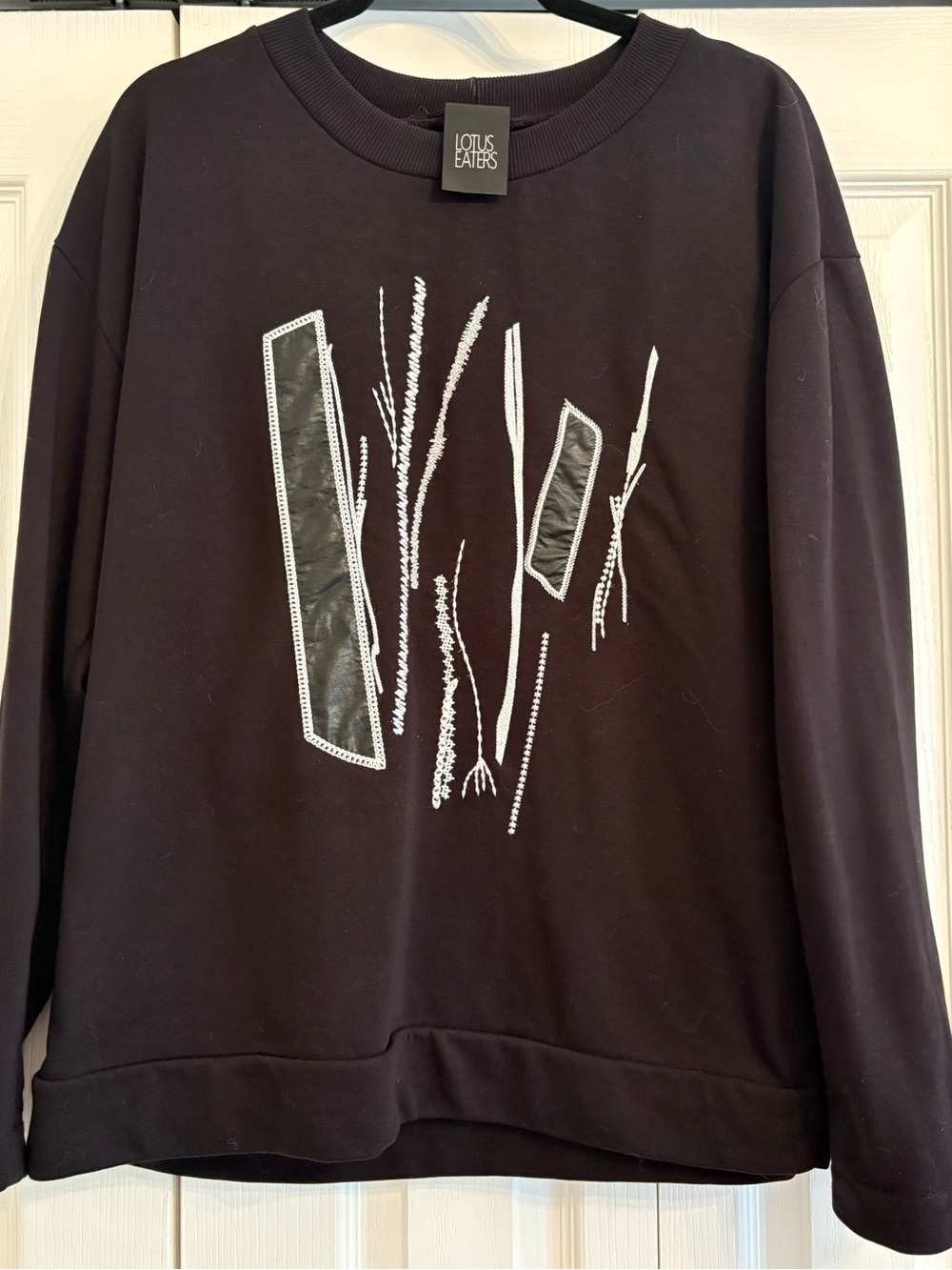 Lotus Eaters Black Graphic Pullover Sweatshirt